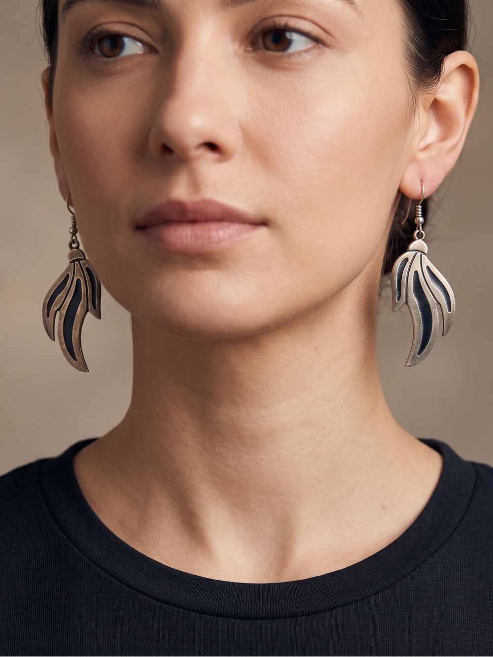 Vintage Taxco Mexico 925 Sterling Silver Modernist Wing Earrings TR91